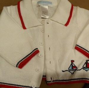 Janie & Jack Layette embroidered button-up sweater